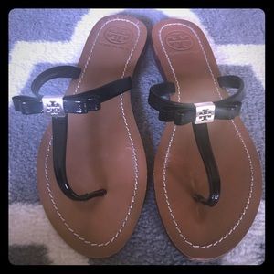 Tory Burch Leighanne sandal - black patent leather